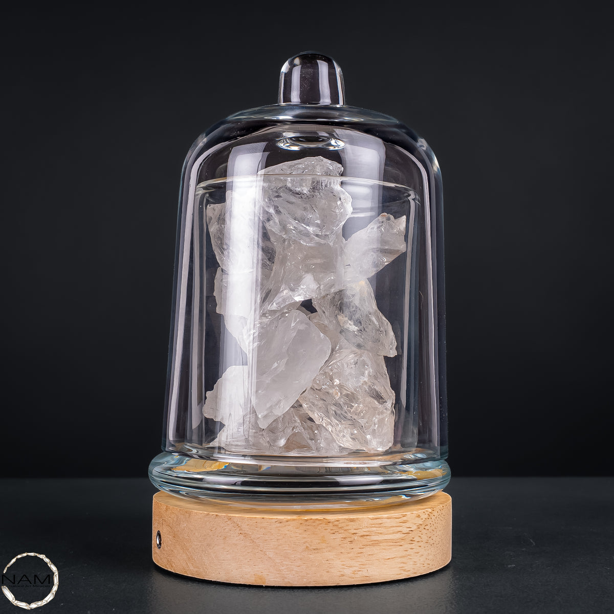 Lemurischer Bergkristall aus Brasilien – Stimmungsvolle Duftlampe mit natürlicher Kristallfüllung und warmem Licht - 1388,11g