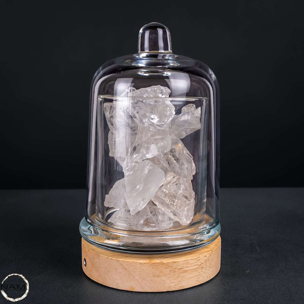 Lemurischer Bergkristall aus Brasilien – Stimmungsvolle Duftlampe mit natürlicher Kristallfüllung und warmem Licht - 1388,11g