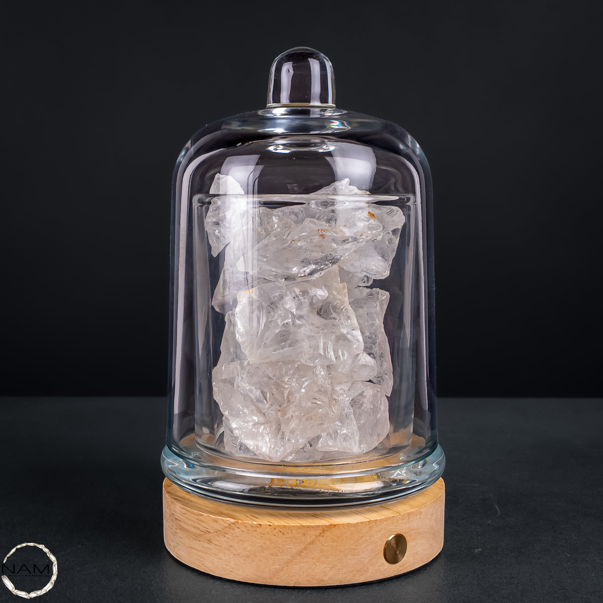 Lemurischer Bergkristall aus Brasilien – Stimmungsvolle Duftlampe mit natürlicher Kristallfüllung und warmem Licht - 1388,11g
