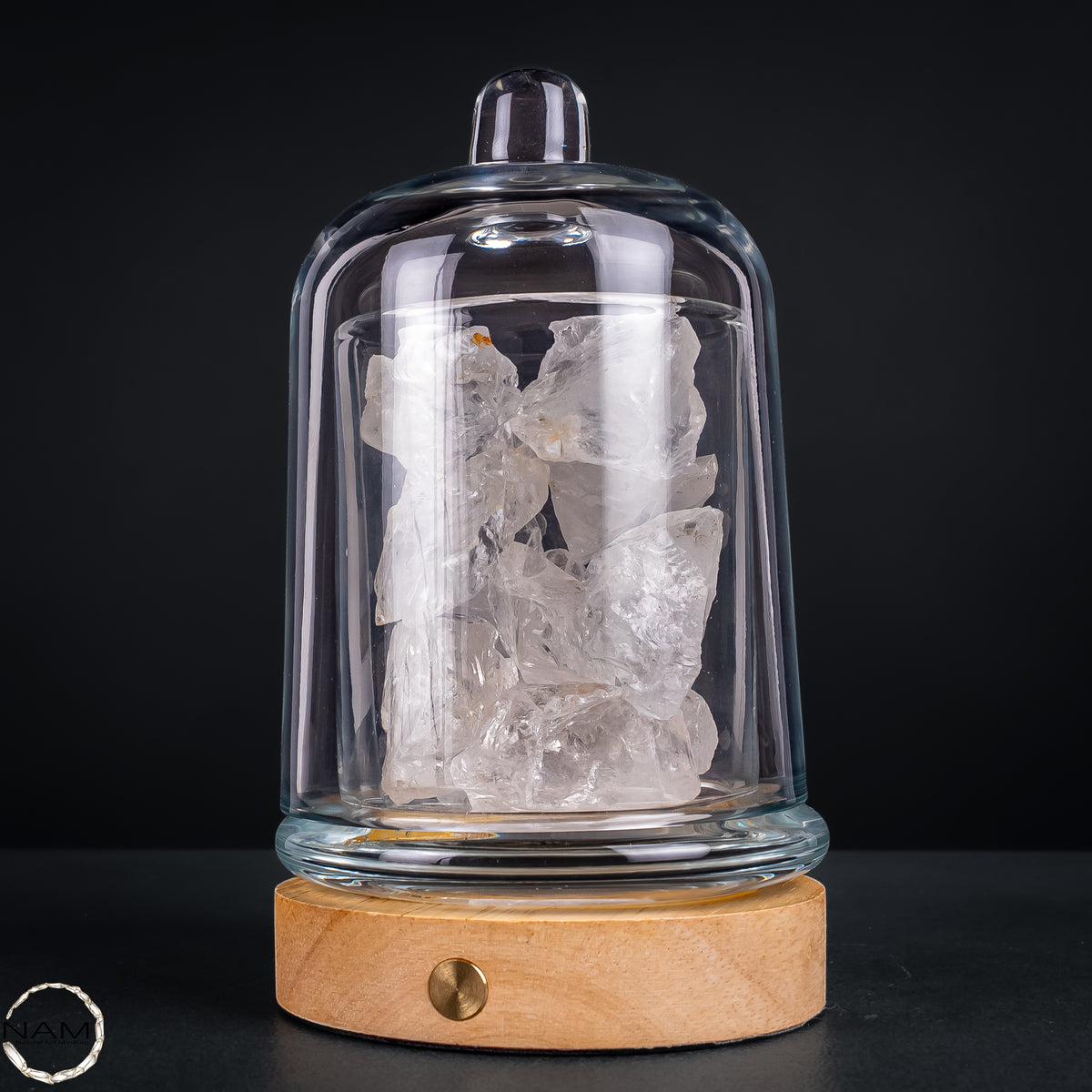 Lemurischer Bergkristall aus Brasilien – Stimmungsvolle Duftlampe mit natürlicher Kristallfüllung und warmem Licht - 1388,11g