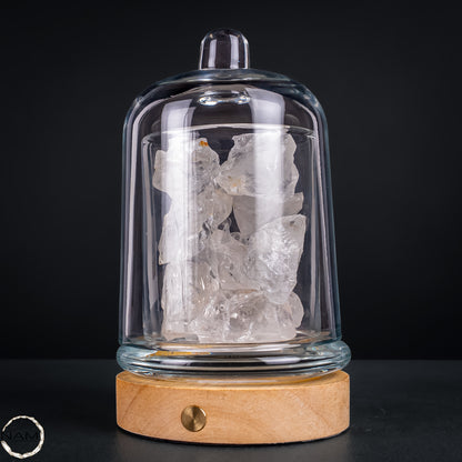 Lemurischer Bergkristall aus Brasilien – Stimmungsvolle Duftlampe mit natürlicher Kristallfüllung und warmem Licht - 1388,11g