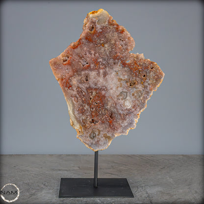 Natürliche Pinker Amethyst-Achat Scheibe auf Ständer - 1634,11g