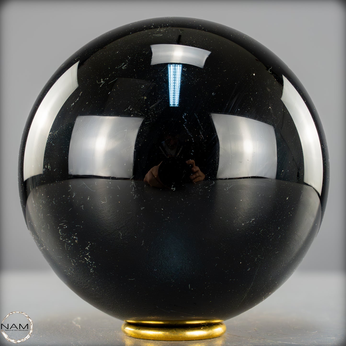 Natürliche Schwarze Obsidian Kristall-Kugel - 2429,08g - 132mm