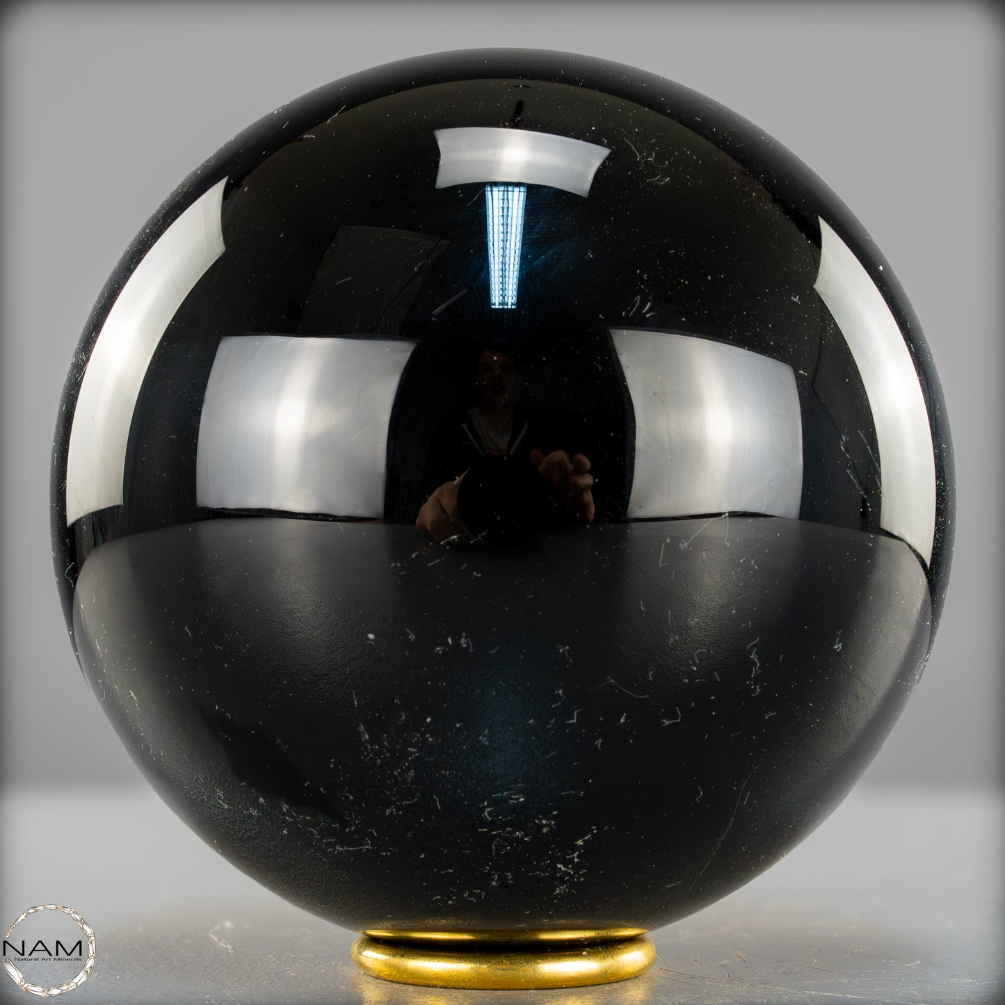 Natürliche Schwarze Obsidian Kristall-Kugel - 2429,08g - 132mm