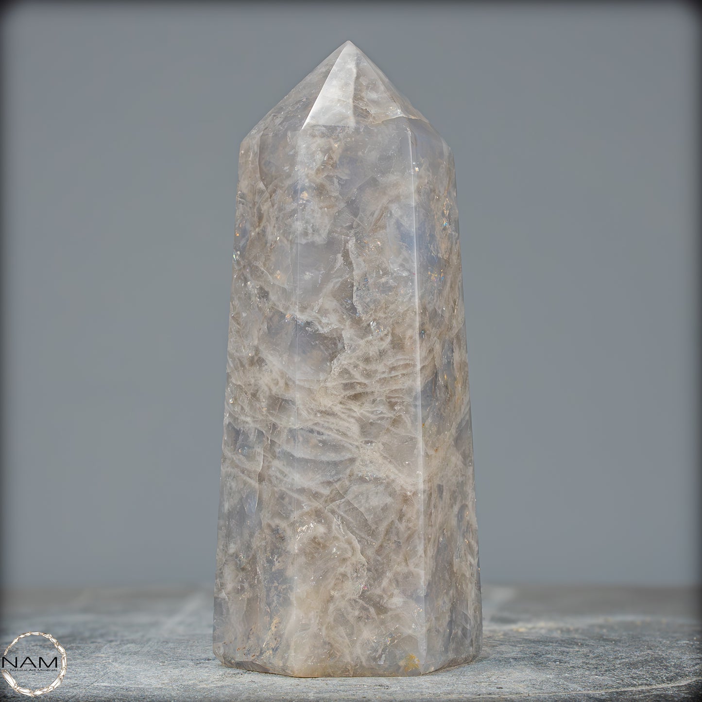 Natürlicher Rauchquarz-Kristall Obelisk aus Brasilien - 1114,41g