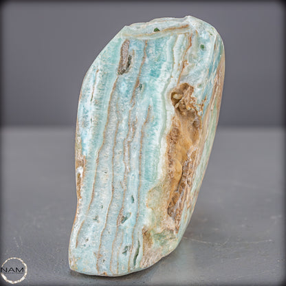 Natürlicher Blau-Grüne Aragonit Kristall-Freiform - 800,85g