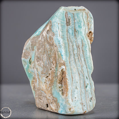 Natürlicher Blau-Grüne Aragonit Kristall-Freiform - 800,85g