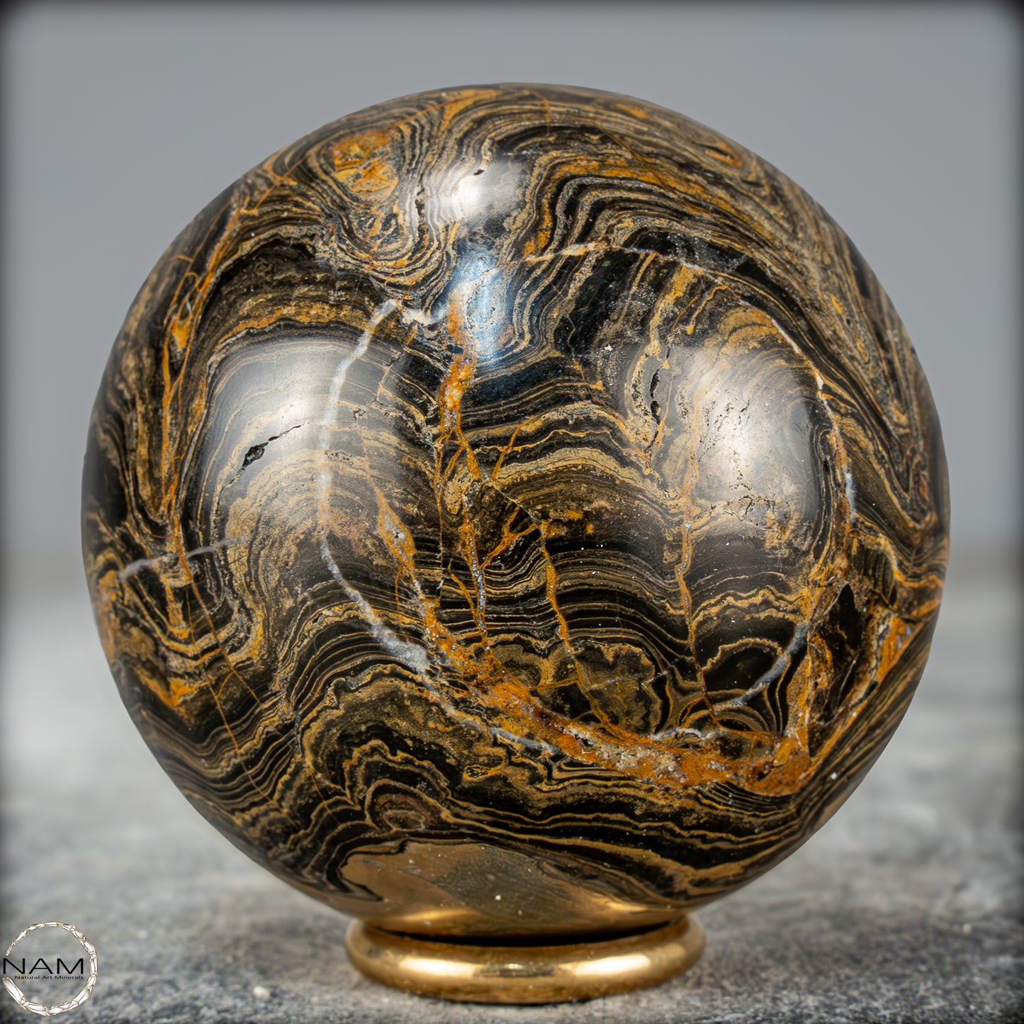 Natürliche Stromatolith (Fossile Algen) Kugel - 391,73g - 66,5mm