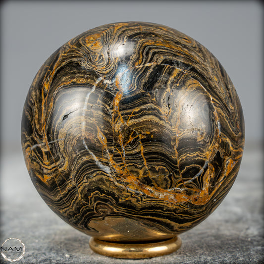Natürliche Stromatolith (Fossile Algen) Kugel - 391,73g - 66,5mm