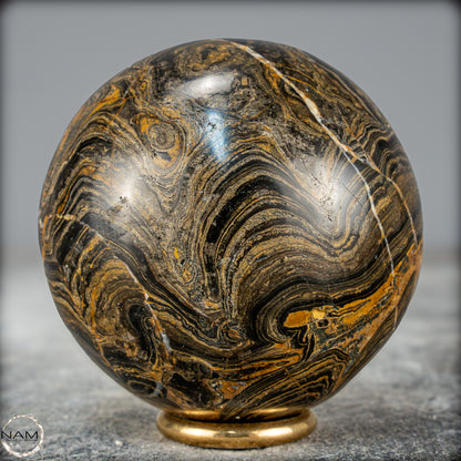 Natürliche Stromatolith (Fossile Algen) Kugel - 391,73g - 66,5mm