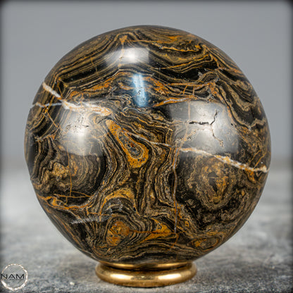 Natürliche Stromatolith (Fossile Algen) Kugel - 391,73g - 66,5mm