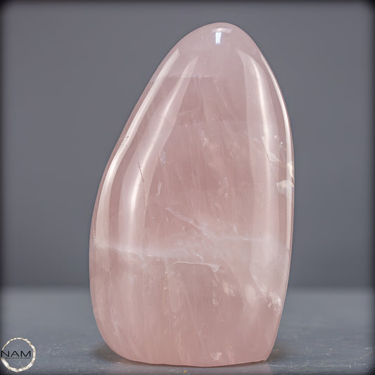 Natürliche Rosenquarz-Kristall Freiform aus Brasilien - 869,45g