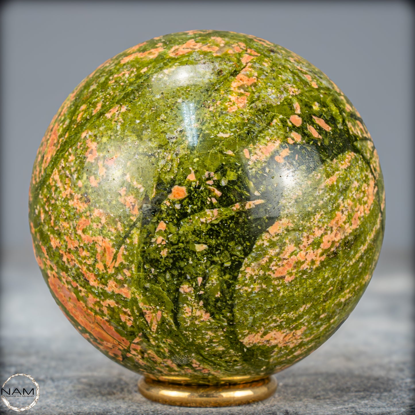Natürliche Unakit-Kristall Kugel aus Indien - 548,17g - 70,7mm