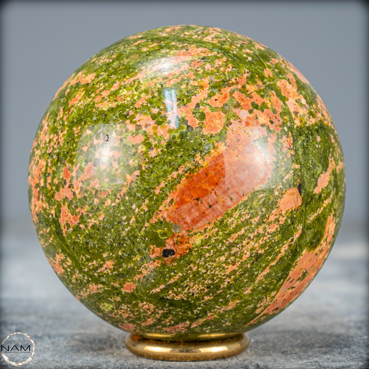 Natürliche Unakit-Kristall Kugel aus Indien - 548,17g - 70,7mm