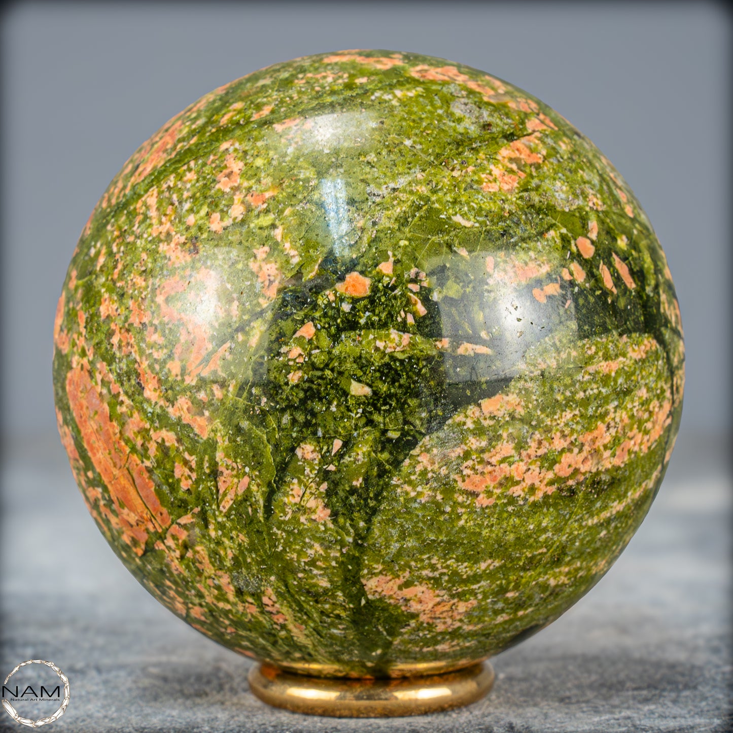 Natürliche Unakit-Kristall Kugel aus Indien - 548,17g - 70,7mm