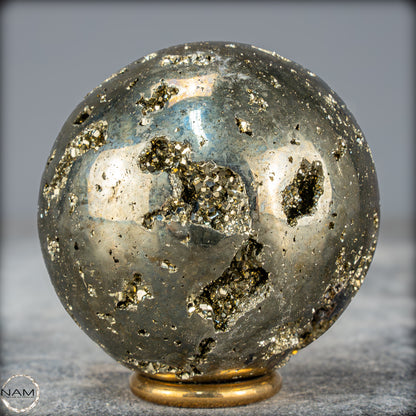 Natürliche Dekorative Pyrit Kugel / Druse - 517,89g - 62mm