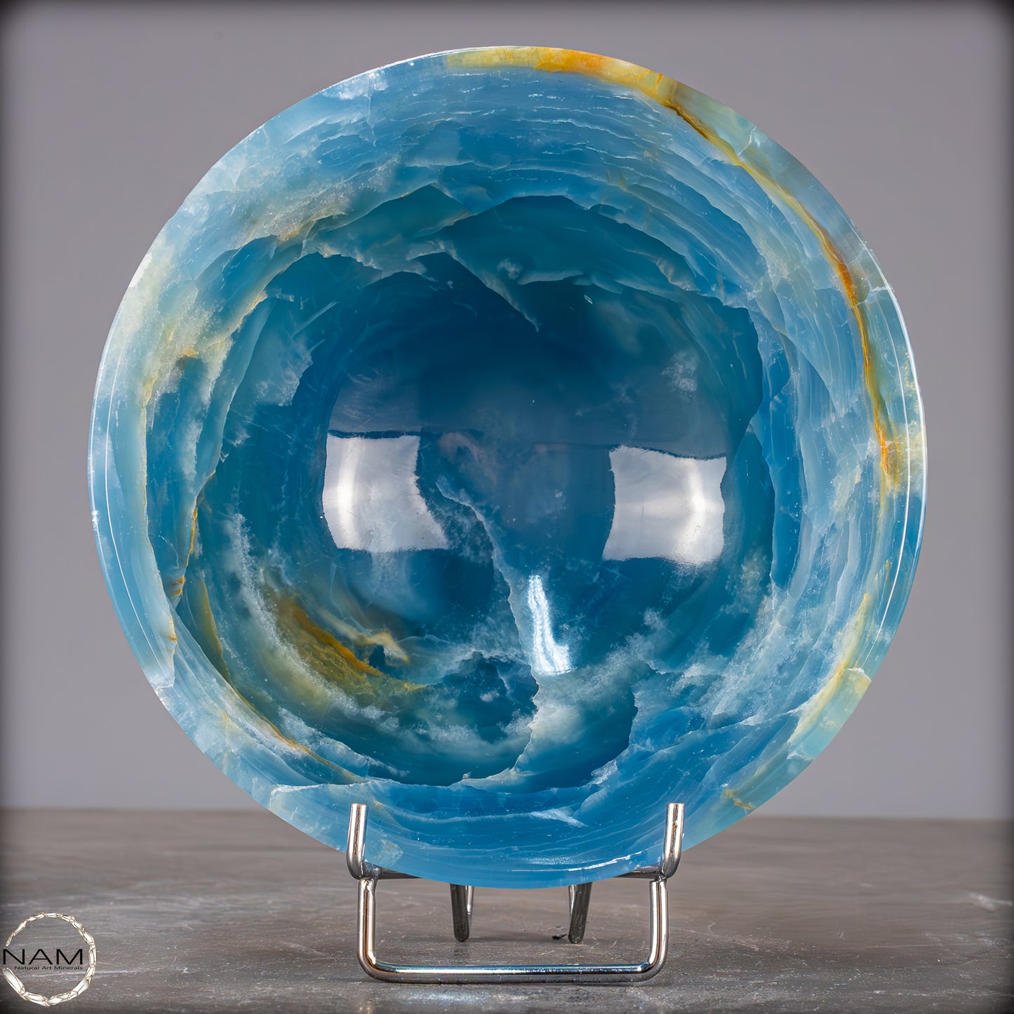 Seltene Natürlich Blaue Onyx-Kristall Schale/Schüssel, Argentinien - 587,44g