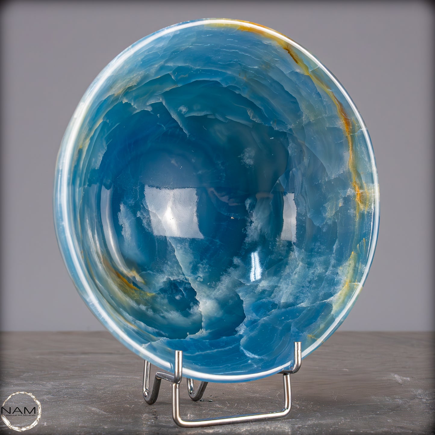 Seltene Natürlich Blaue Onyx-Kristall Schale/Schüssel, Argentinien - 587,44g