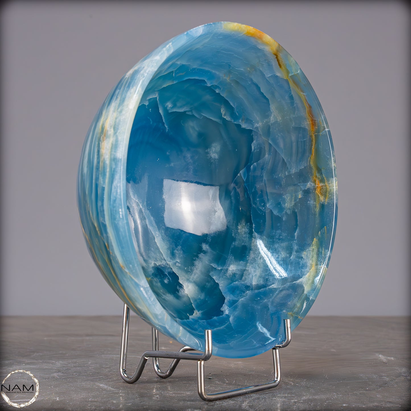 Seltene Natürlich Blaue Onyx-Kristall Schale/Schüssel, Argentinien - 587,44g