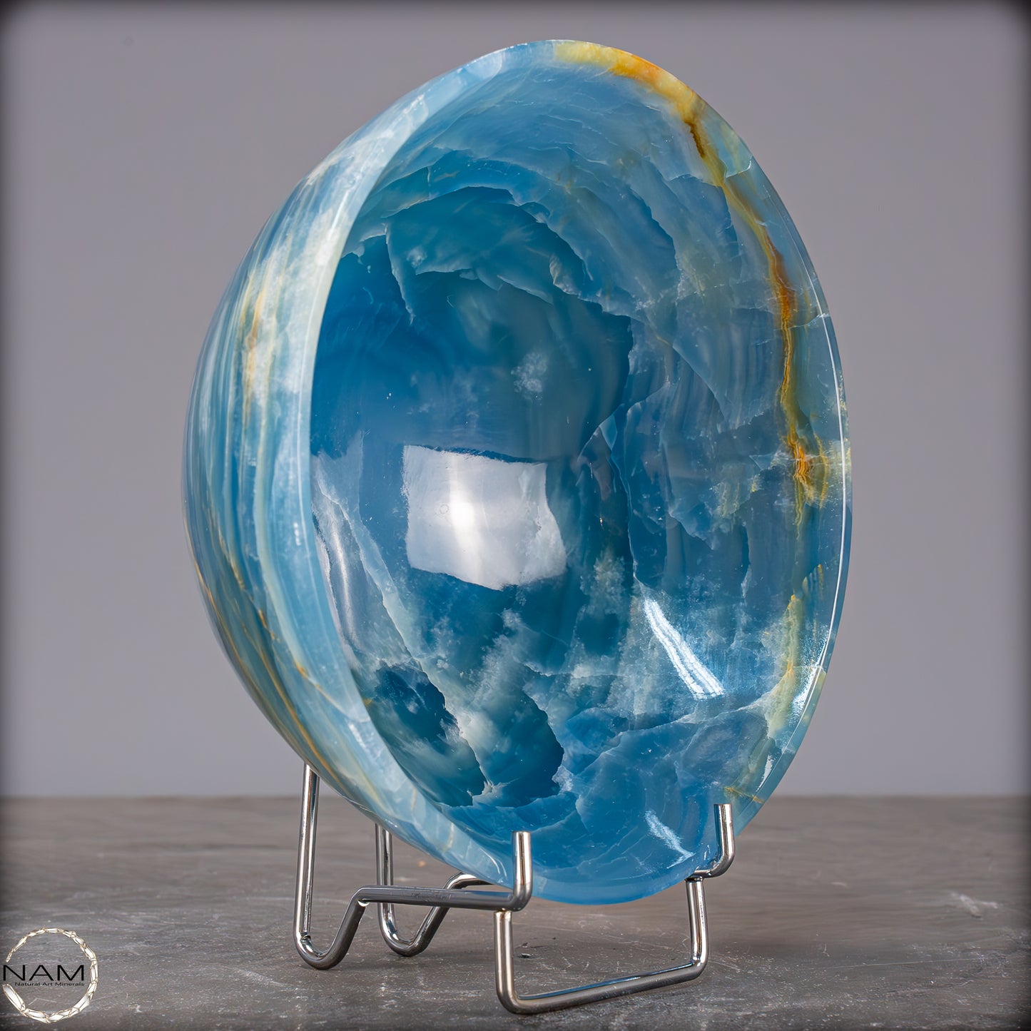 Seltene Natürlich Blaue Onyx-Kristall Schale/Schüssel, Argentinien - 587,44g