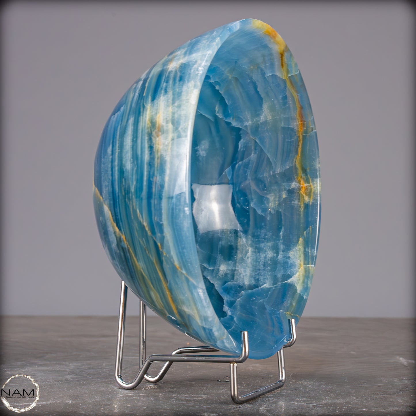 Seltene Natürlich Blaue Onyx-Kristall Schale/Schüssel, Argentinien - 587,44g