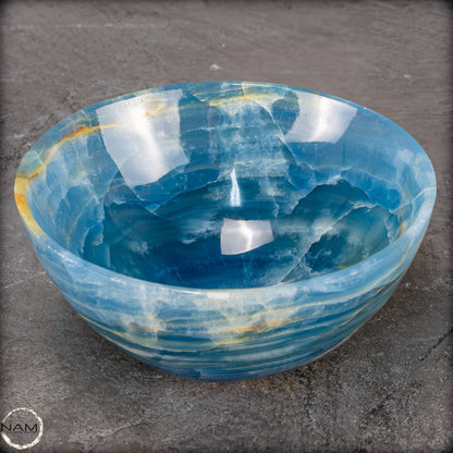 Seltene Natürlich Blaue Onyx-Kristall Schale/Schüssel, Argentinien - 587,44g