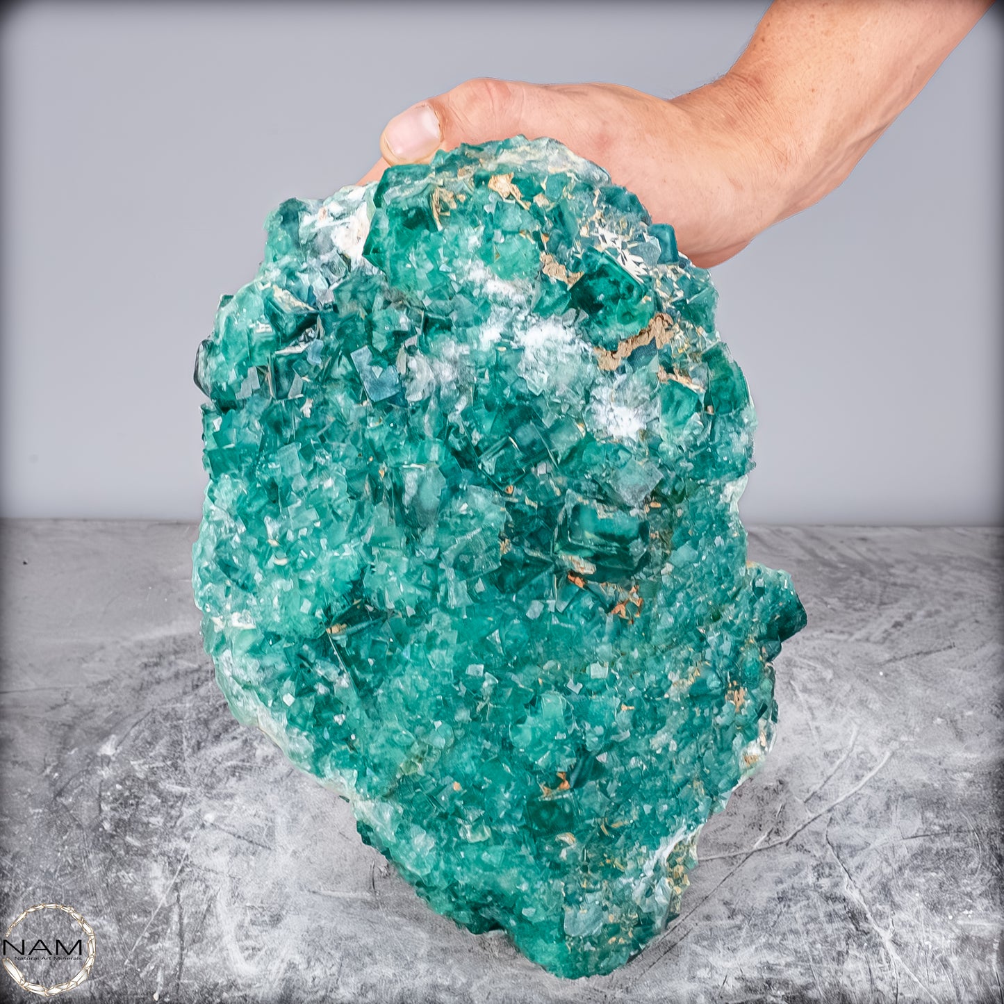 Natürliche Grüner Fluorit Kristalle auf Matrix -10644,55g