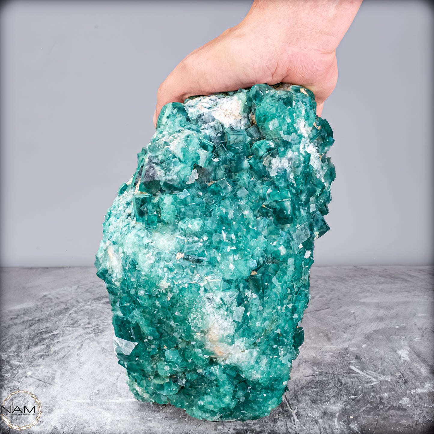 Natürliche Grüner Fluorit Kristalle auf Matrix -10644,55g