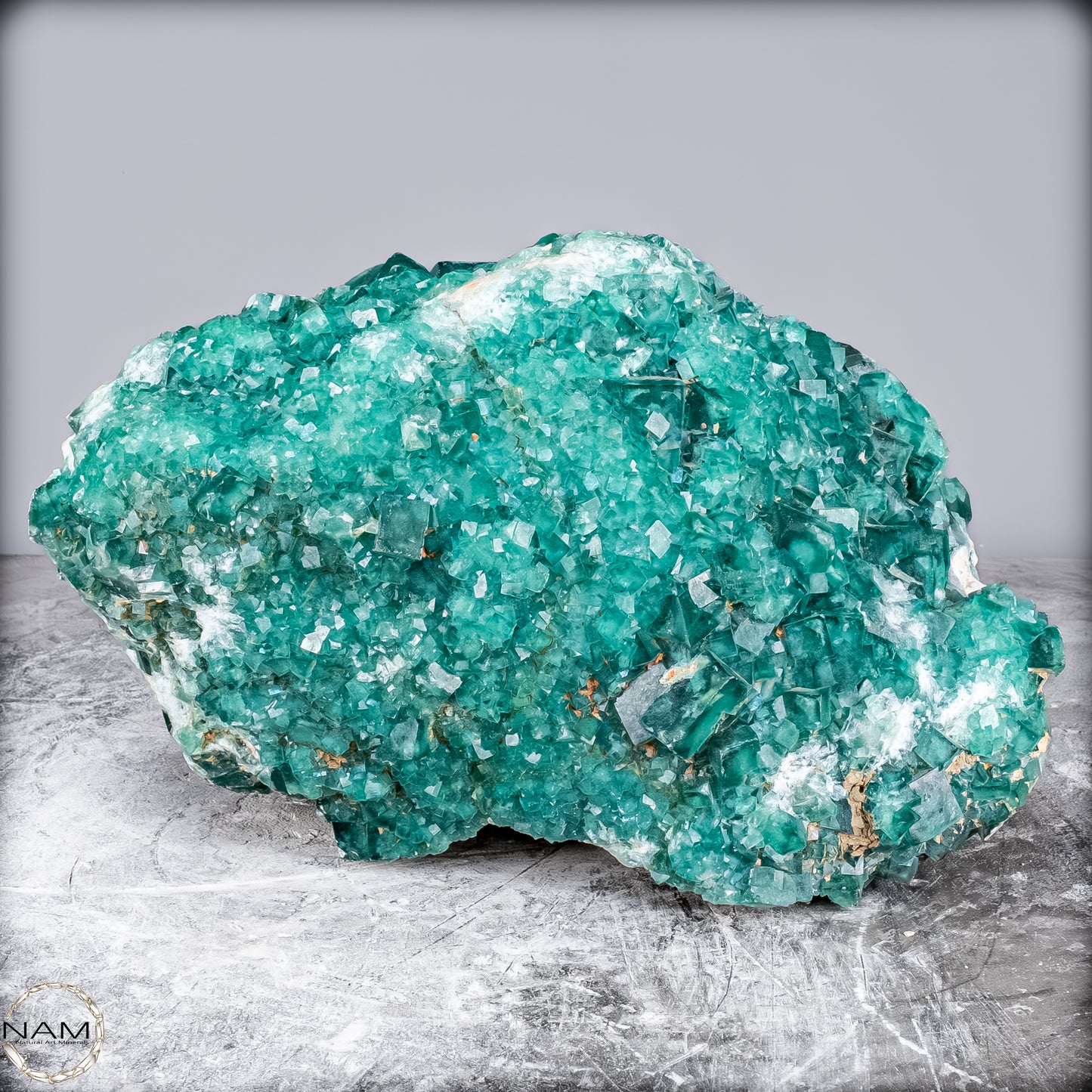 Natürliche Grüner Fluorit Kristalle auf Matrix -10644,55g