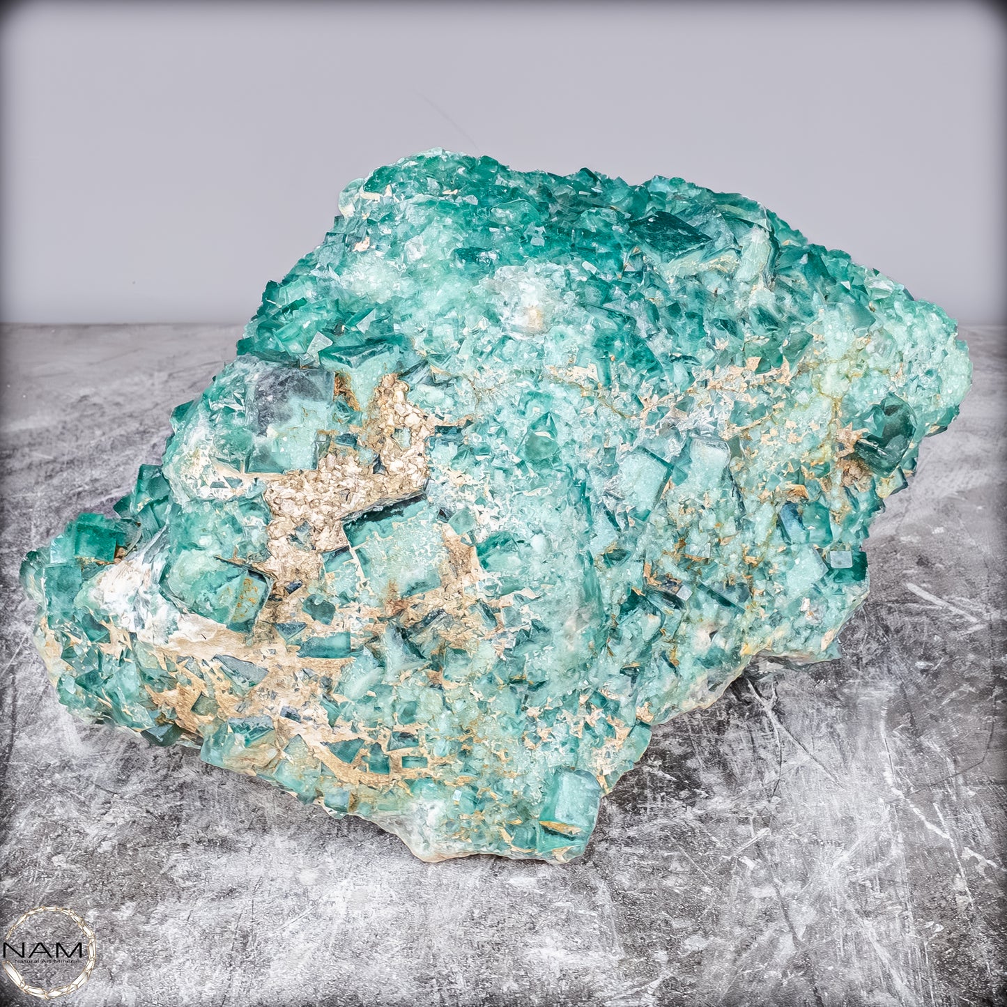 Natürliche Grüner Fluorit Kristalle auf Matrix -10644,55g