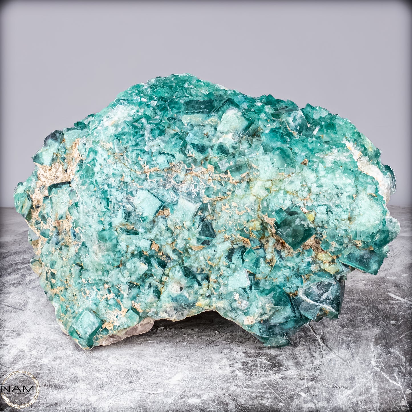 Natürliche Grüner Fluorit Kristalle auf Matrix -10644,55g