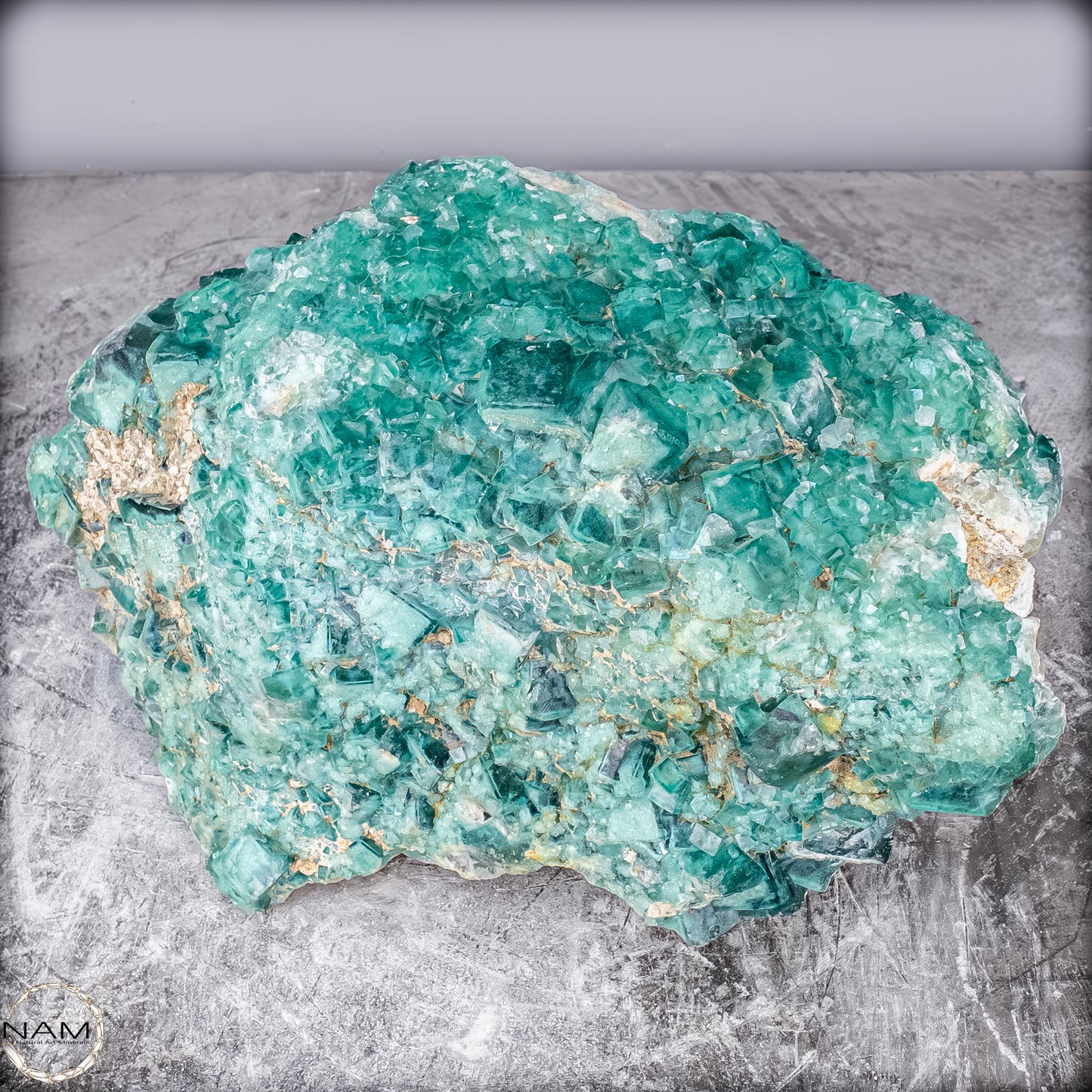 Natürliche Grüner Fluorit Kristalle auf Matrix -10644,55g