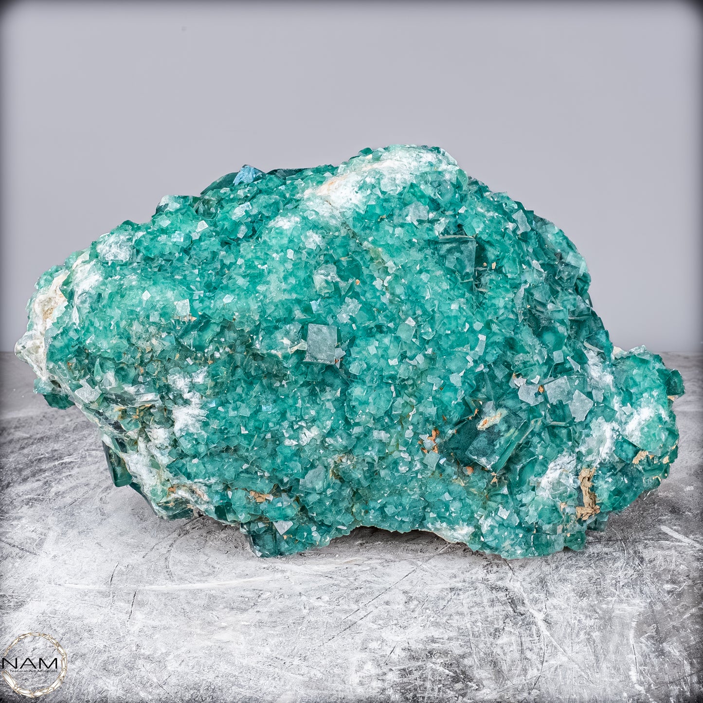 Natürliche Grüner Fluorit Kristalle auf Matrix -10644,55g