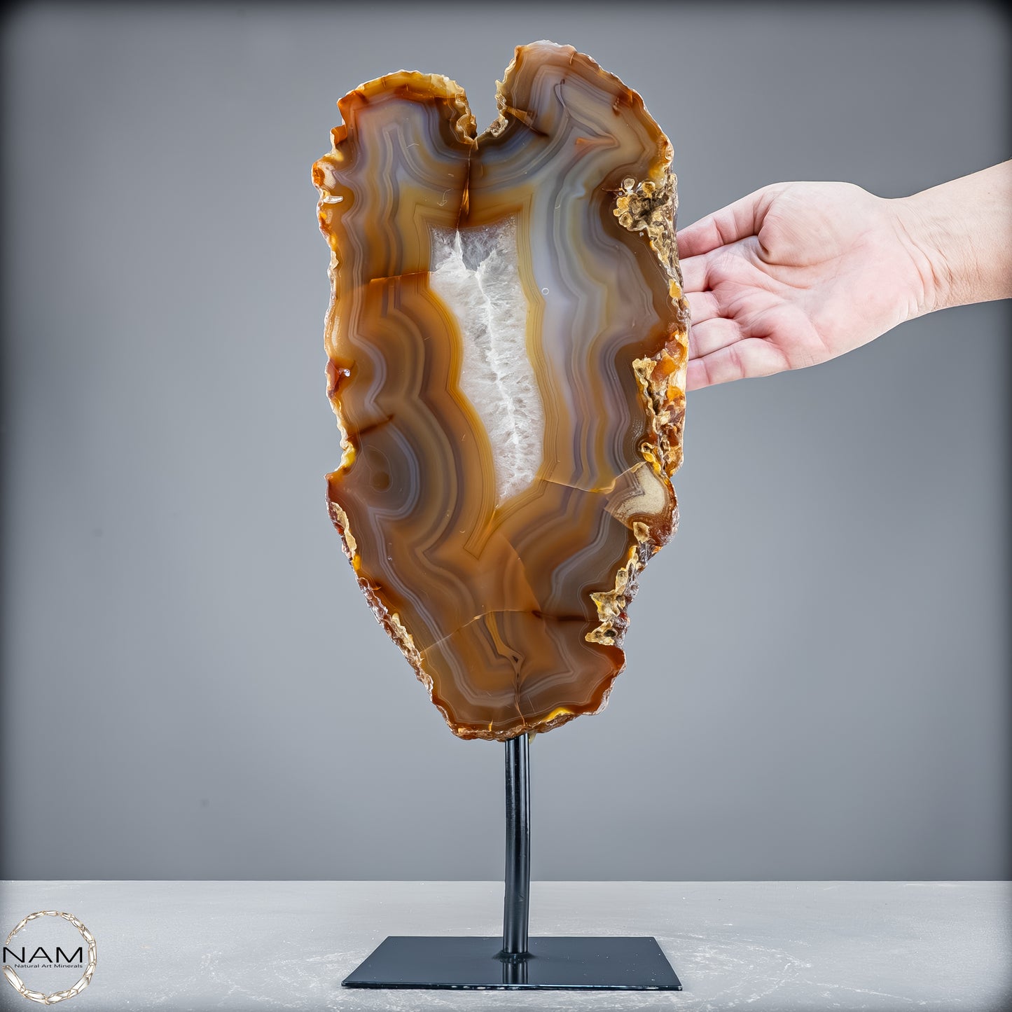 Achat Scheibe  – Natürliches Farbenspiel auf Ständer aus Brasilien - 5926,77 g