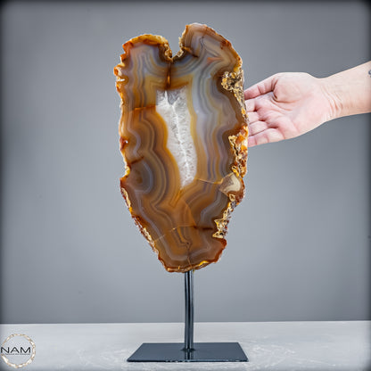 Achat Scheibe  – Natürliches Farbenspiel auf Ständer aus Brasilien - 5926,77 g