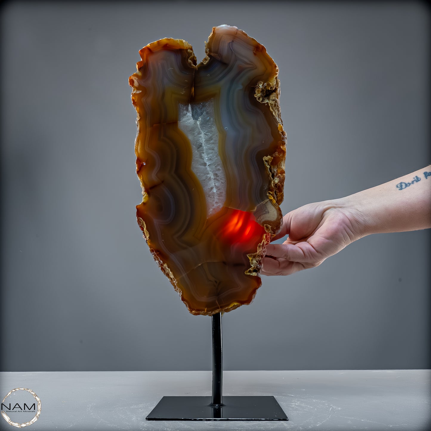 Achat Scheibe  – Natürliches Farbenspiel auf Ständer aus Brasilien - 5926,77 g