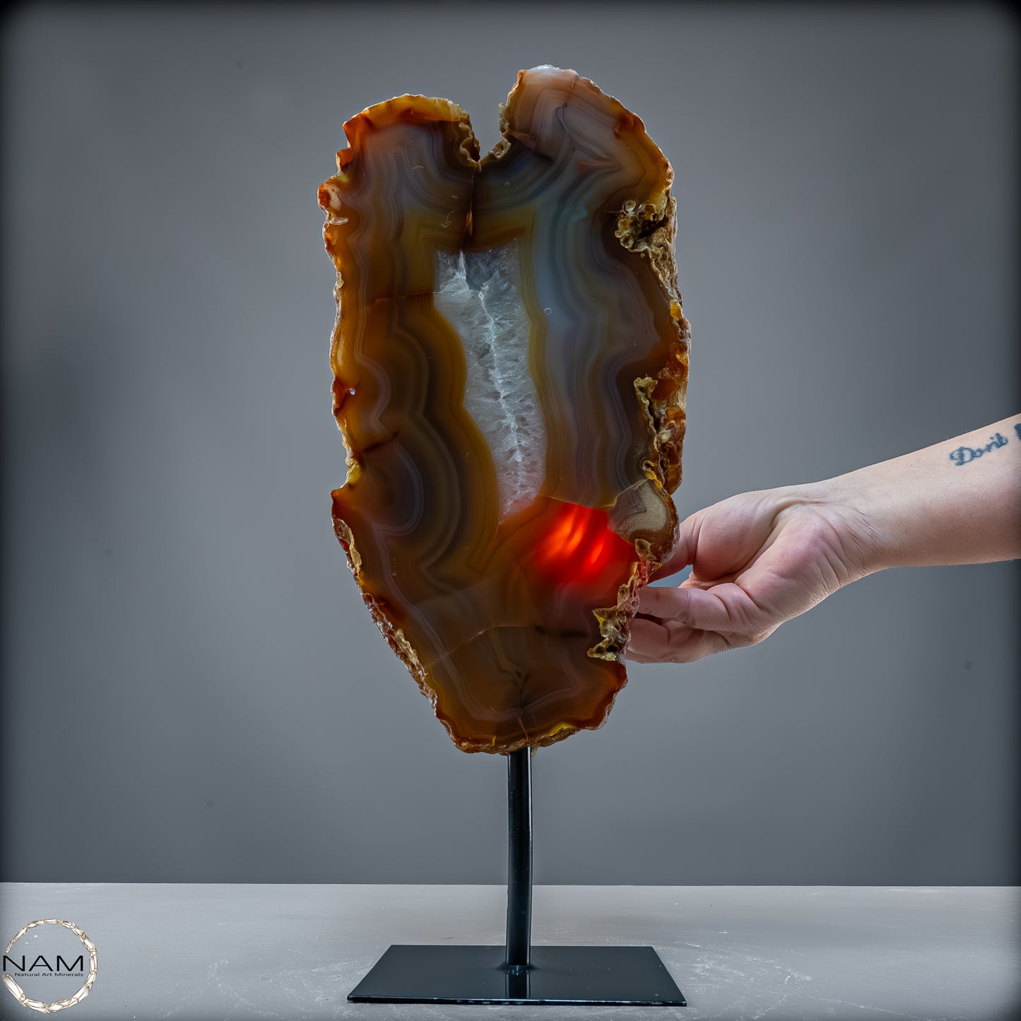 Achat Scheibe  – Natürliches Farbenspiel auf Ständer aus Brasilien - 5926,77 g