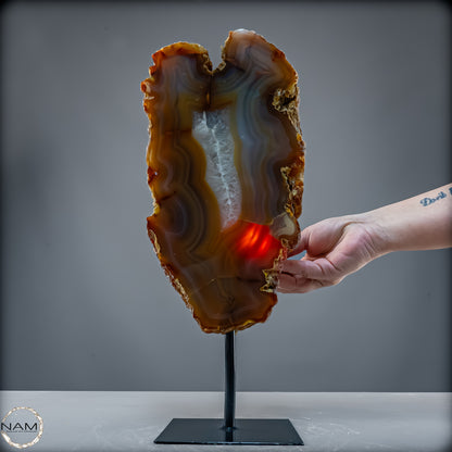 Achat Scheibe  – Natürliches Farbenspiel auf Ständer aus Brasilien - 5926,77 g