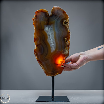 Achat Scheibe  – Natürliches Farbenspiel auf Ständer aus Brasilien - 5926,77 g