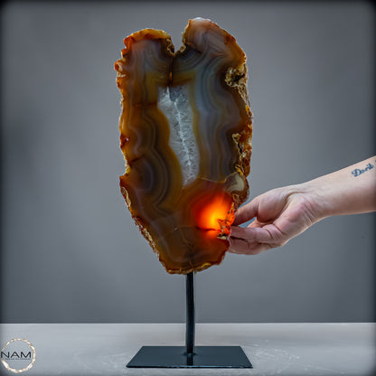 Achat Scheibe  – Natürliches Farbenspiel auf Ständer aus Brasilien - 5926,77 g
