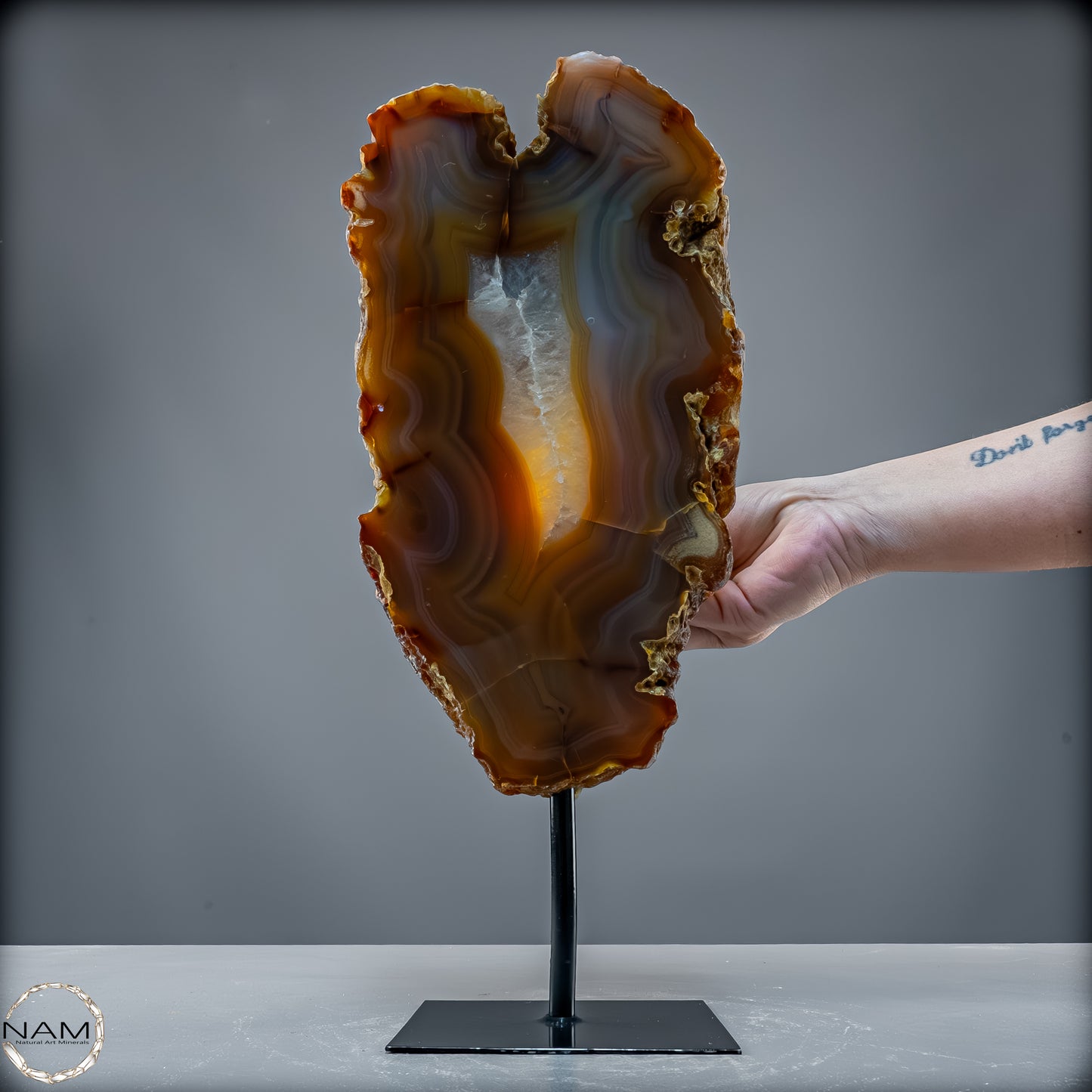 Achat Scheibe  – Natürliches Farbenspiel auf Ständer aus Brasilien - 5926,77 g