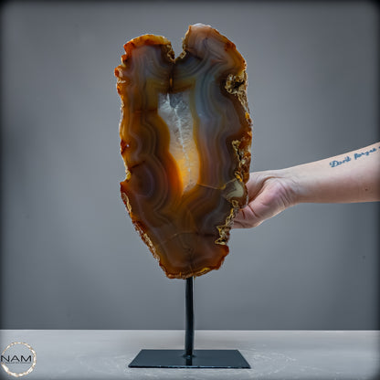 Achat Scheibe  – Natürliches Farbenspiel auf Ständer aus Brasilien - 5926,77 g