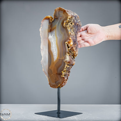 Achat Scheibe  – Natürliches Farbenspiel auf Ständer aus Brasilien - 5926,77 g