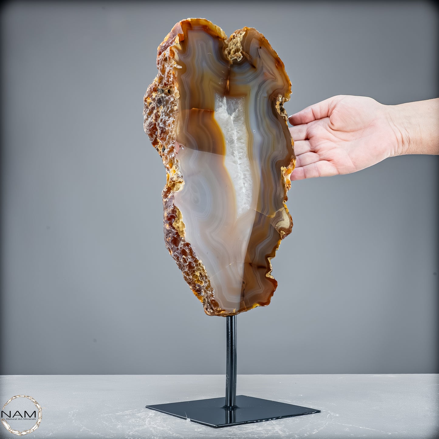 Achat Scheibe  – Natürliches Farbenspiel auf Ständer aus Brasilien - 5926,77 g