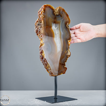 Achat Scheibe  – Natürliches Farbenspiel auf Ständer aus Brasilien - 5926,77 g