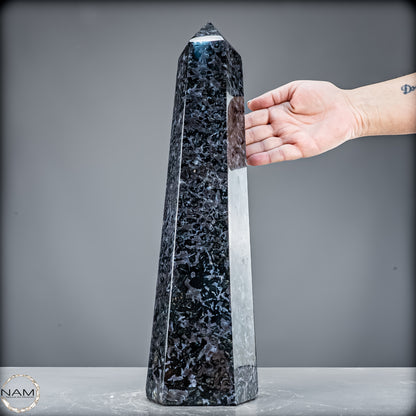 Natürlicher Merlinit (Gabbro) Kristall Obelisk - 5846,12 g