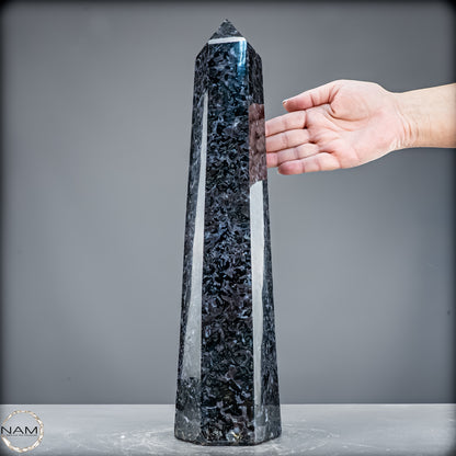 Natürlicher Merlinit (Gabbro) Kristall Obelisk - 5846,12 g