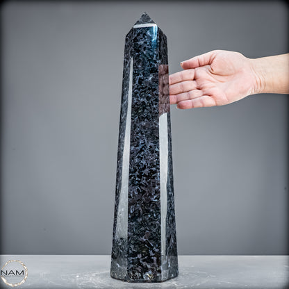 Natürlicher Merlinit (Gabbro) Kristall Obelisk - 5846,12 g