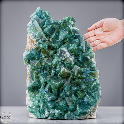 Natürliche Grüner Fluorit Kristalle auf Matrix - 14445,86 g