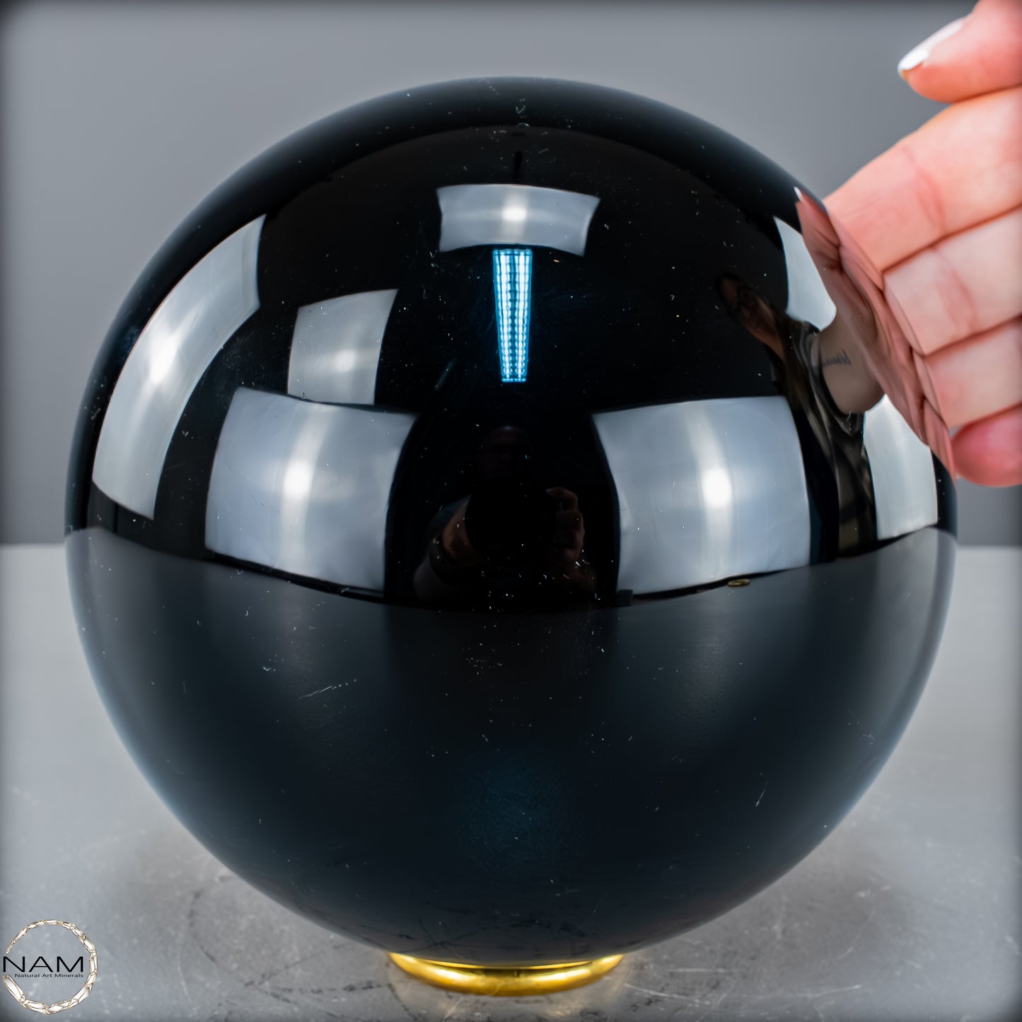 Natürliche Schwarze Obsidian Kristall-Kugel - 3724,14 g